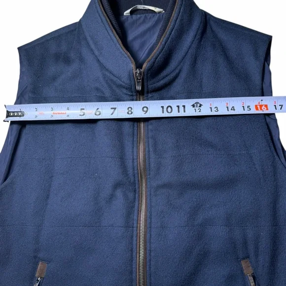 Maurizio Baldassari 100% Cashmere Vest w/ Knit Sides Size 56 (XXL/2xL US) blue - Picture 11 of 16